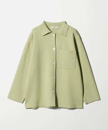 棉羊毛混紡米蘭羅紋開襟襯衫