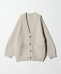 <H>羊毛混色粗針開襟衫