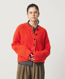 羊駝毛混精梳圈紗針織開襟衫
