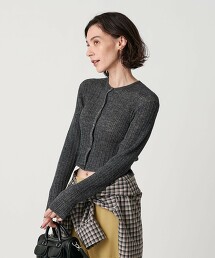 混羊駝隨機羅紋開襟衫