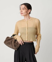 混羊駝隨機羅紋開襟衫