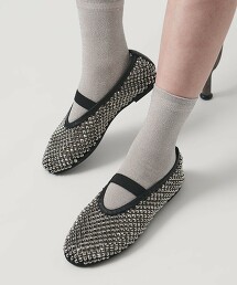 網眼水鑽平底鞋
