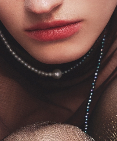 TW les bon bon DUAL CHOKER 雙月輕舞珍珠頸鍊 navy