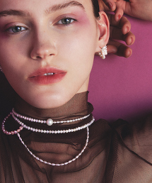 TW les bon bon DUAL CHOKER 雙月輕舞珍珠頸鍊 white