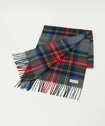＜Joshua Ellis＞ 喀什米爾羊毛格紋披肩圍巾