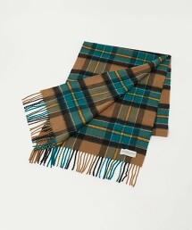 ＜Joshua Ellis＞ 喀什米爾羊毛格紋披肩圍巾