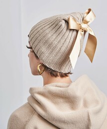 【特別訂製】＜Athena New York＞HEIDI W 緞帶 針織帽 日本製