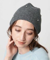 水滴鑽裝飾針織帽