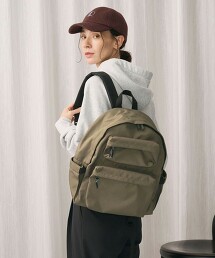 防潑水雙口袋後背包