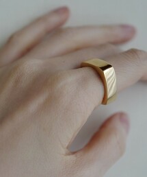 ＜BYOKA＞金色BLOCK戒指 Ψ 日本製