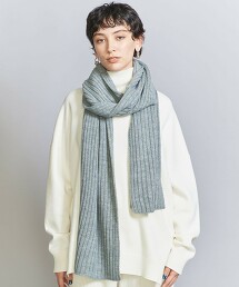 針織 羅紋 長圍巾