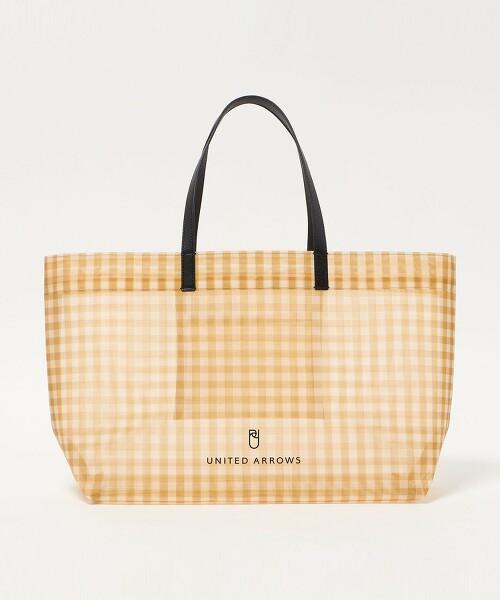 格紋網眼托特包