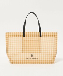 格紋網眼托特包