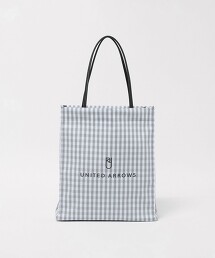 小方格格紋LOGO托特包 M