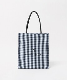小方格格紋LOGO托特包 M