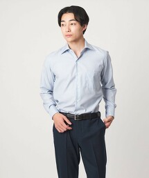 棉格紋寬領正裝襯衫 易熨燙