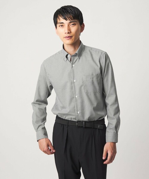 Evelit 棉質牛津布格紋按扣鈕扣領襯衫 易熨燙