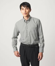 Evelit 棉質牛津布格紋按扣鈕扣領襯衫 易熨燙