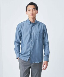 Evelit 棉牛津布素色壓扣釦領襯衫 EASY IRON