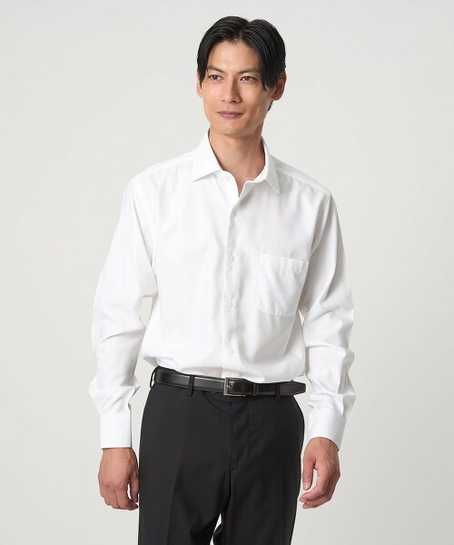 棉人字呢寬角領禮服襯衫 不易皺