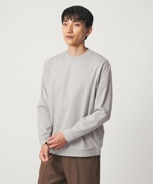 亞麻混紡雙面針織商務圓領上衣