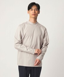 亞麻混紡雙面針織刷毛微高領上衣