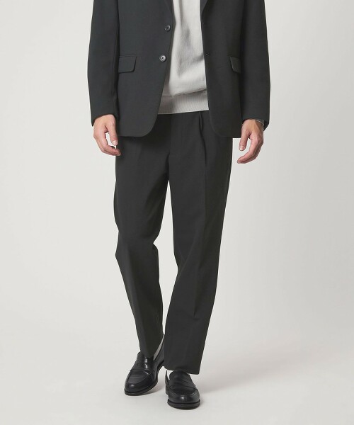 A＋ 針織斜紋彈性輕便打摺西裝褲