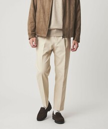 棉質打摺直筒禮服卡其褲