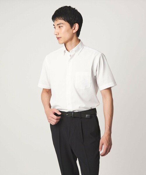 RAKKAN® 素色壓釦扣領彈性短袖襯衫 EASY IRON・吸水速乾