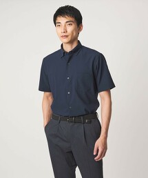 RAKKAN® 素色壓釦扣領彈性短袖襯衫 EASY IRON・吸水速乾