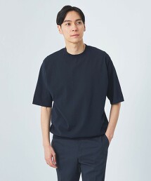 A＋ 天竺圓領短袖針織衫