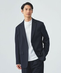 A＋ 鹿子織風針織2B彈性西裝外套