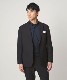 A＋ 聚酯纖維鯊魚皮2釦彈性西裝外套