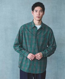 JUST LOOSE TR法蘭絨圖案標準領襯衫