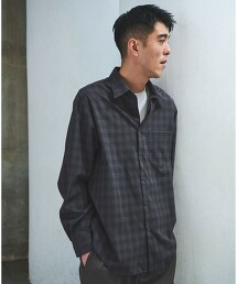 JUST LOOSE TR法蘭絨圖案標準領襯衫