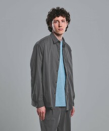 WONDER CLOTH 箱型繭型剪裁長袖彈性襯衫 涼感・吸水速乾