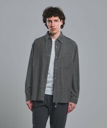 褪色牛仔標準領襯衫