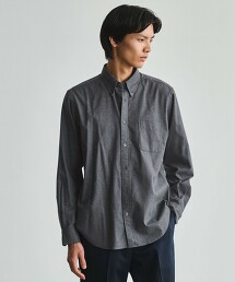 舒適版型法蘭絨扣領長袖襯衫