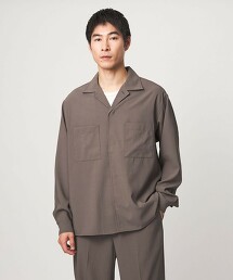 SHIELDRY 門襟長袖彈性開領襯衫 抗UV・遮熱