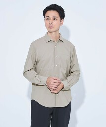 JUST fit 寬領彈性長袖襯衫