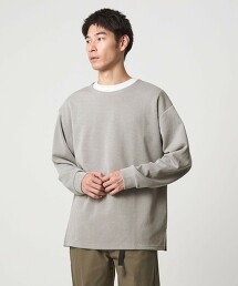 中粗針編織雙面布料無領上衣