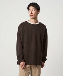 中粗針編織雙面布料無領上衣