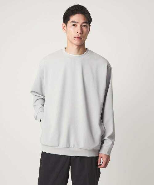 梨面布斜紋圓領長袖上衣 抗UV・吸水速乾・抗菌