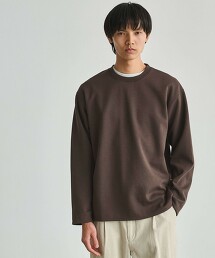 雙面布料 圓領 長袖 上衣