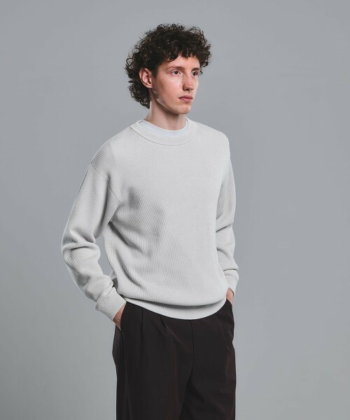 褪色畦編圓領針織