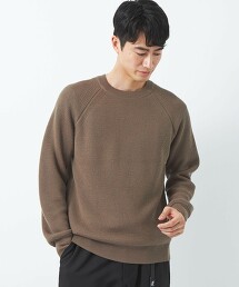 連肩袖 畦編 圓領 針織 -可手洗-