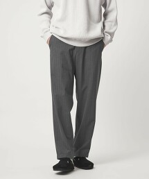 條紋寬版彈性工作風輕便褲 W2