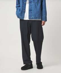 條紋寬版彈性工作風輕便褲 W2