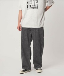 夏日牛仔弧形長褲