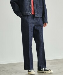寬版直筒牛仔西裝褲 W5